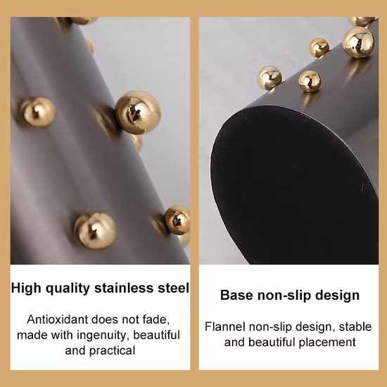 Light Luxury Skirt Accessories Home Decorative Stainless Steel Tray Gold Flower Pot Metal Edge Vase