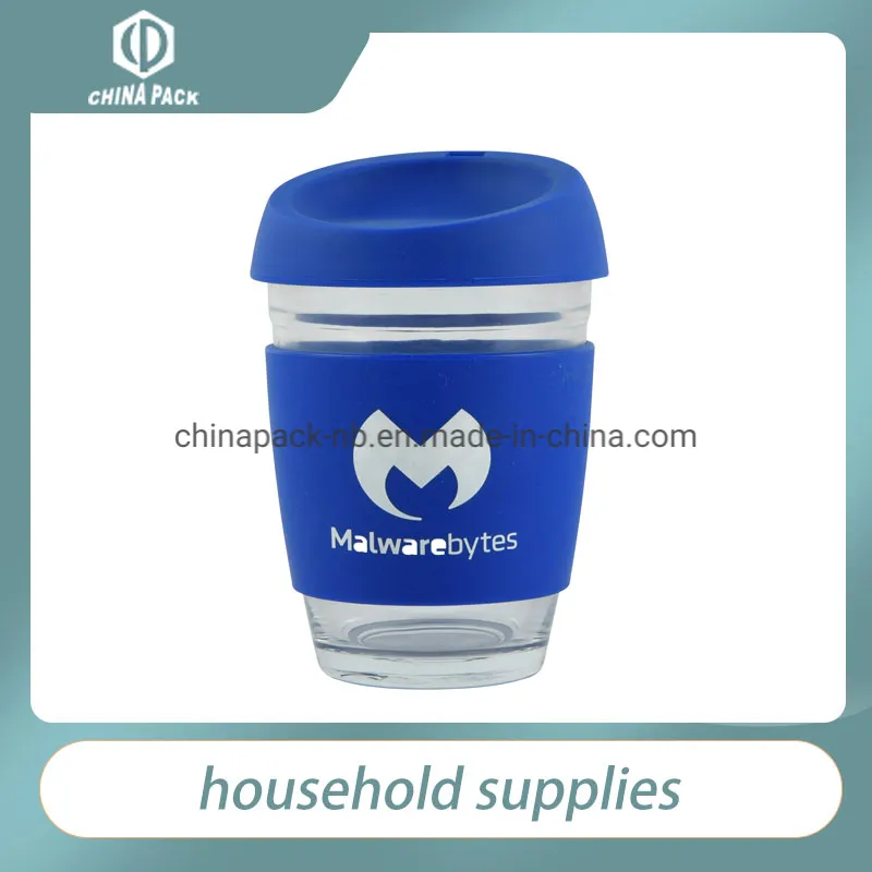 8oz Glass Reusable Coffee Cup; with Lid; Multicolor Options